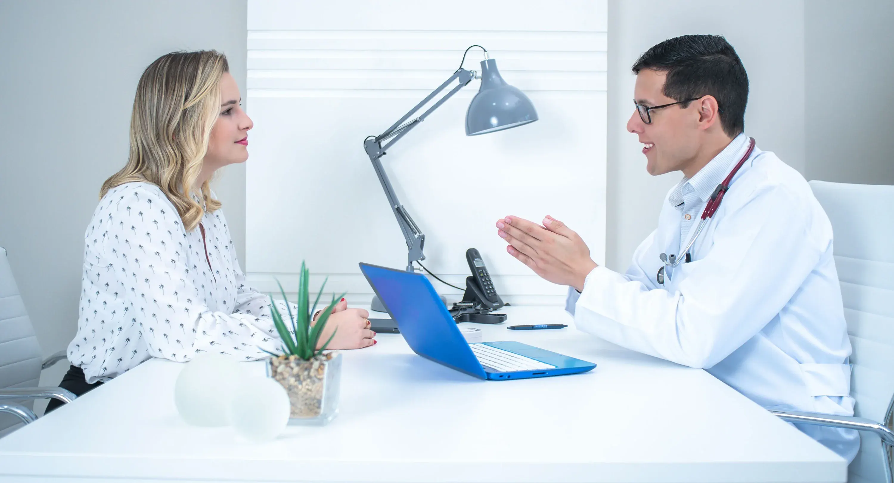 Patient discussing health-care choices with a medical professional