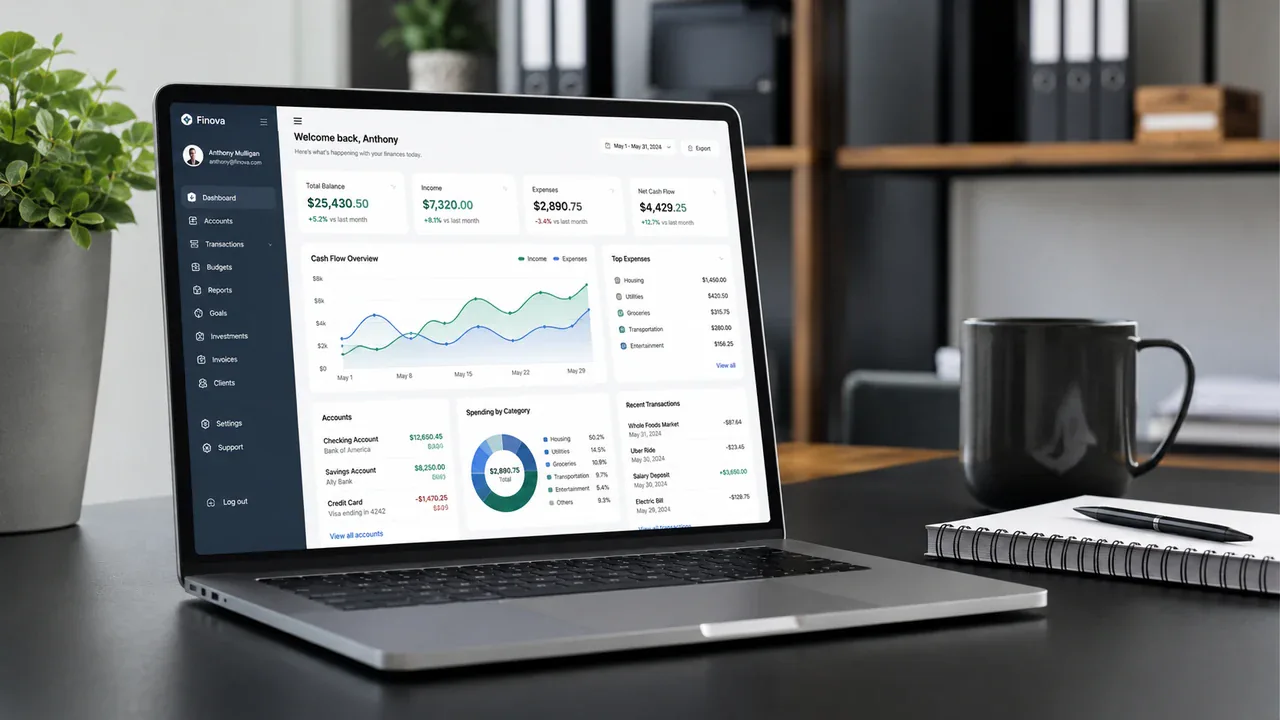 Brokerage account dashboard representing account ownership and operations