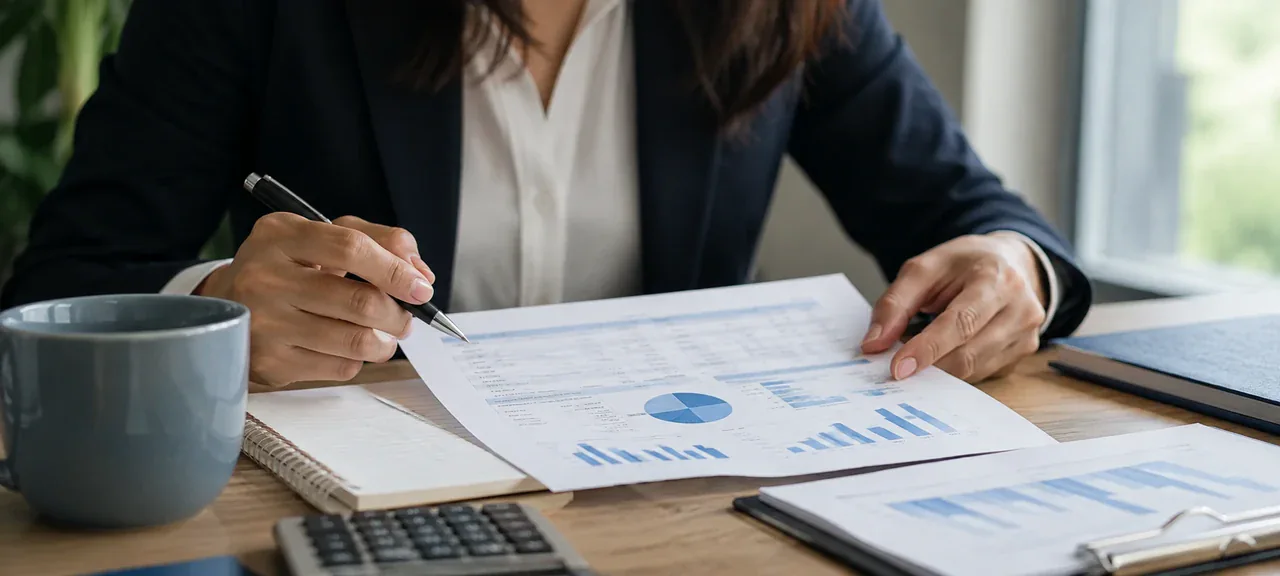 Calculator and financial report used to compare fixed-income assumptions